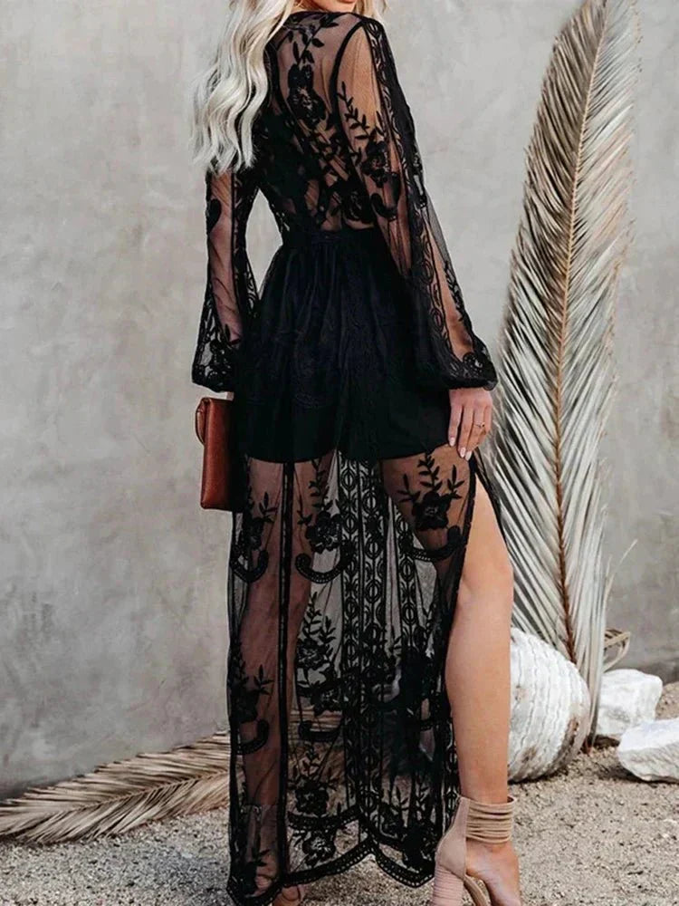 Mabyn - Zeitloses Maxikleid aus böhmischer Spitze für Frauen