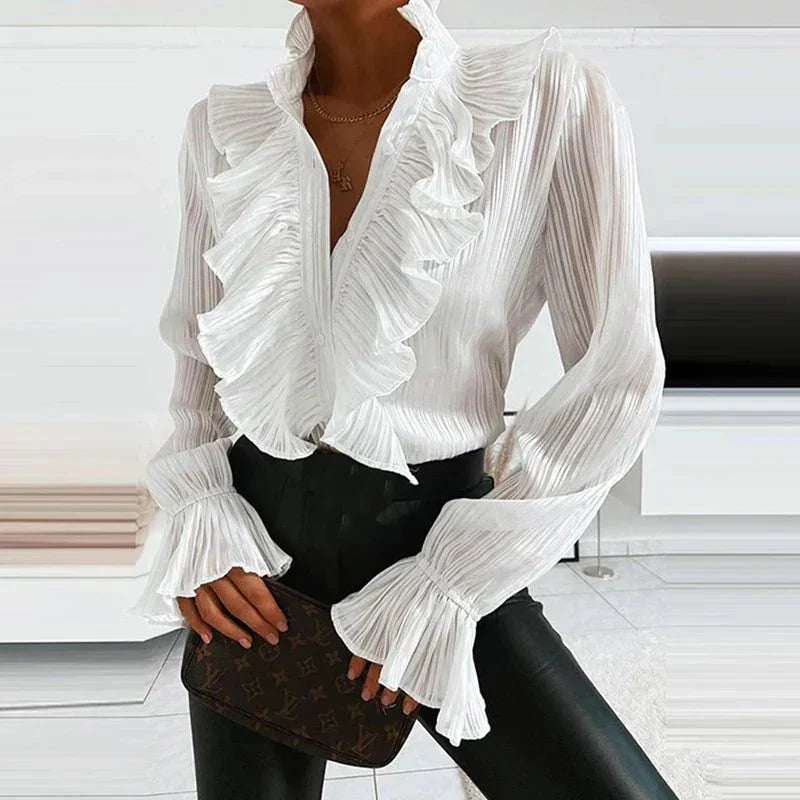 Arti | Modische Chiffonbluse mit Rüschen für Frauen