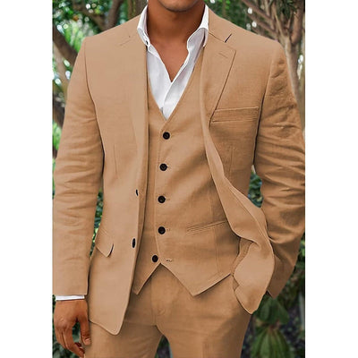Herrenanzug aus natürliche Textur: Blazer, Weste und Hose