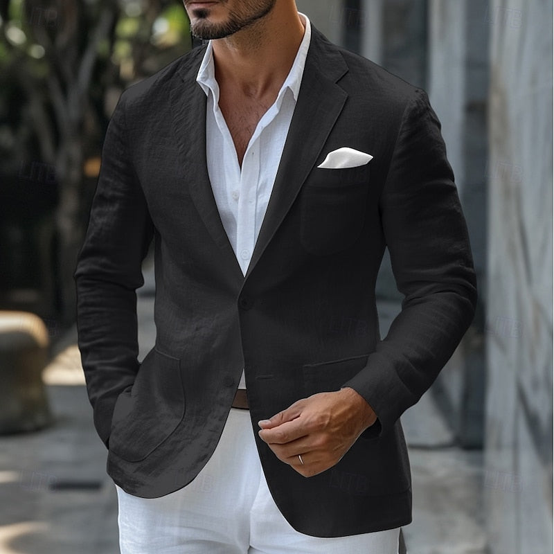 Sommerlicher natürliche Texturblazer für Herren – Leichter Tailored Fit