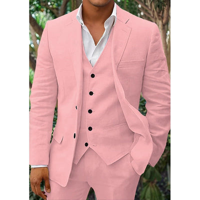 Herrenanzug aus natürliche Textur: Blazer, Weste und Hose