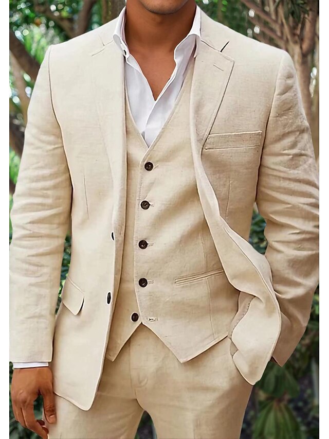 Herrenanzug aus natürliche Textur: Blazer, Weste und Hose
