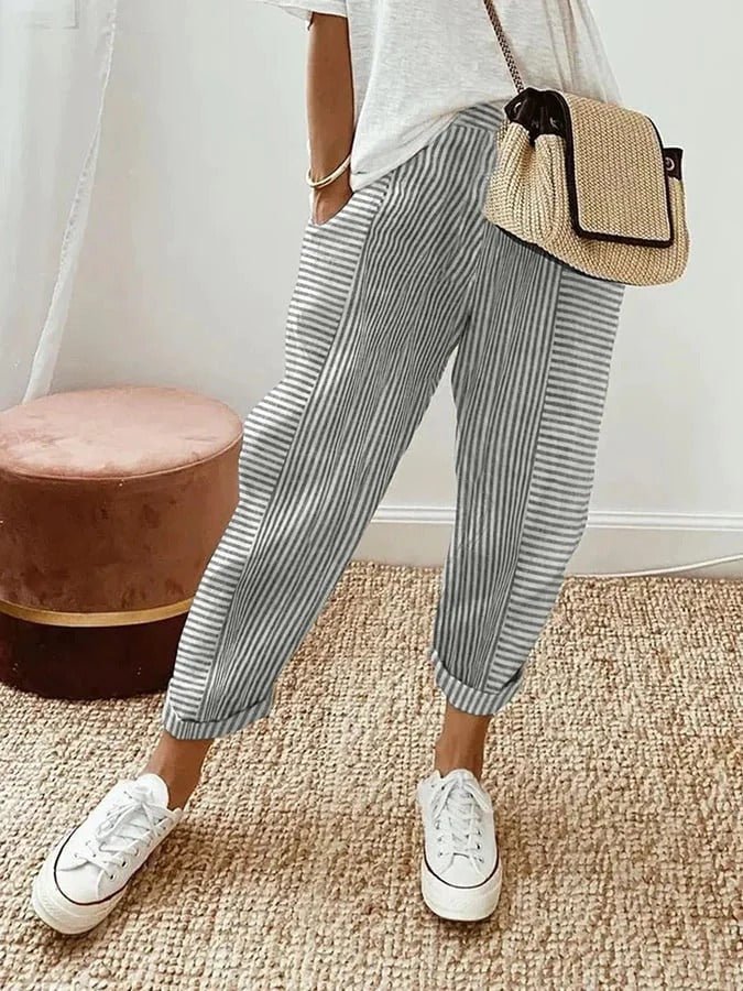 Gestreifte lässige Hose für Frauen