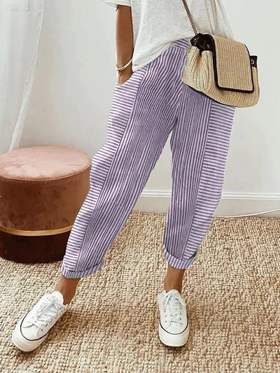 Gestreifte lässige Hose für Frauen
