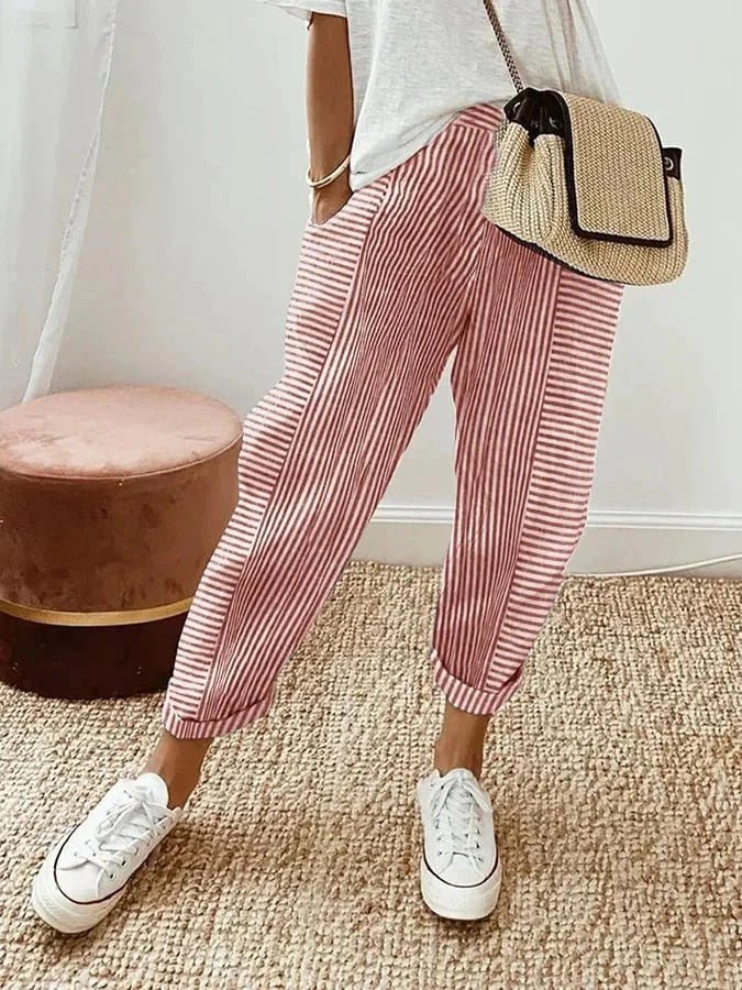 Gestreifte lässige Hose für Frauen