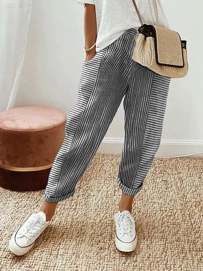 Gestreifte lässige Hose für Frauen