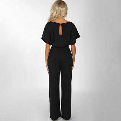 Solider langer Overall mit Bindeband in der Taille