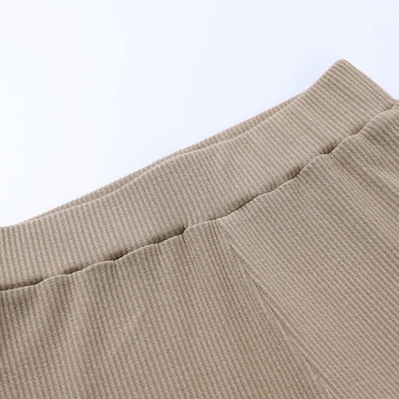 Gerippte Leggings mit Absätzen