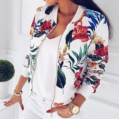 Bomberjacke mit floralem Motiv
