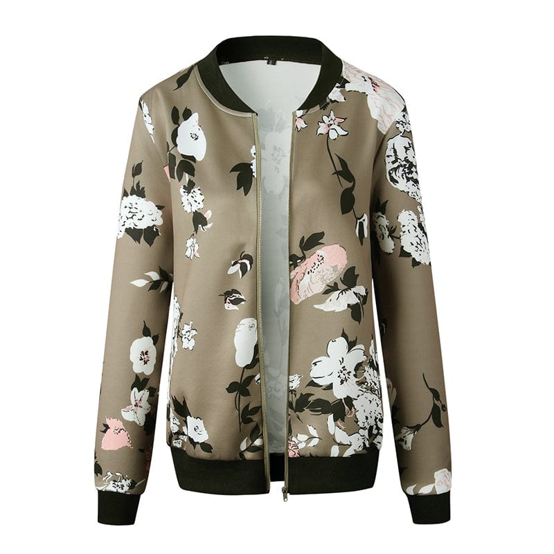 Bomberjacke mit floralem Motiv