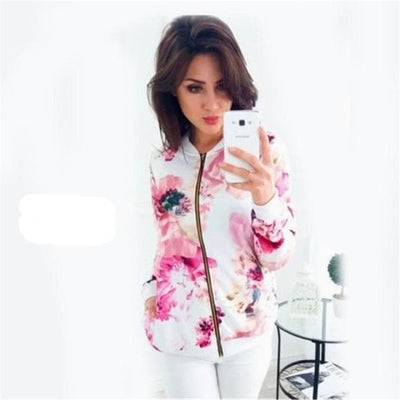 Bomberjacke mit floralem Motiv