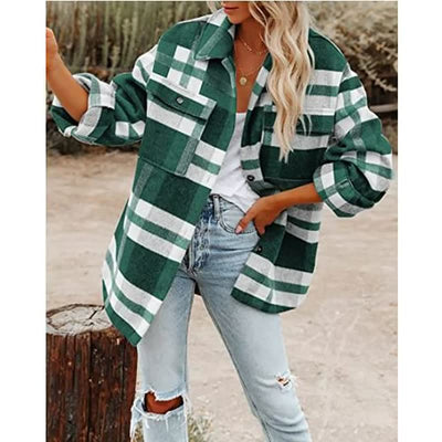 Elegante Karobluse aus Baumwollmischung für den Frühling - Frauen