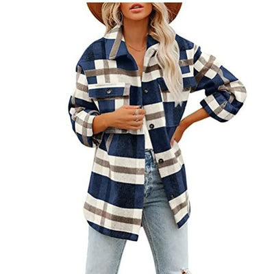 Elegante Karobluse aus Baumwollmischung für den Frühling - Frauen
