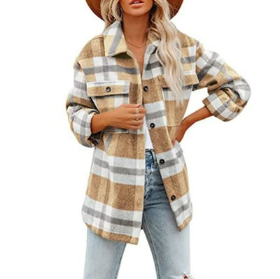 Elegante Karobluse aus Baumwollmischung für den Frühling - Frauen