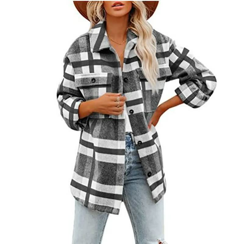 Elegante Karobluse aus Baumwollmischung für den Frühling - Frauen