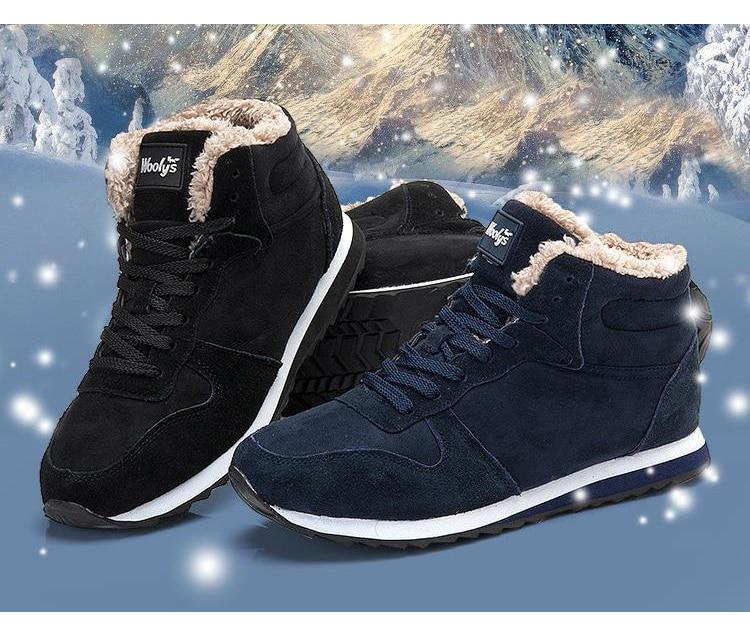 Lässige warme Winterschuhe für Herren – Hohe Sneakers mit Fellfutter
