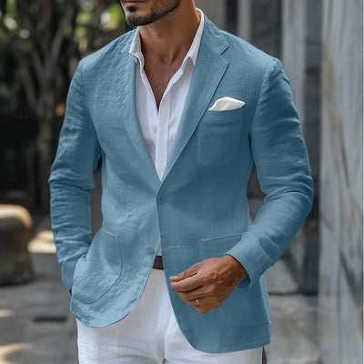 Sommerlicher natürliche Texturblazer für Herren – Leichter Tailored Fit