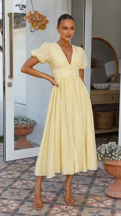 Fließendes langes Kleid für Frauen mit Knopfleiste vorne