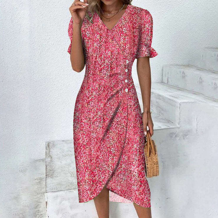 Sommerkleid für Frauen mit mehrfarbigem Muster