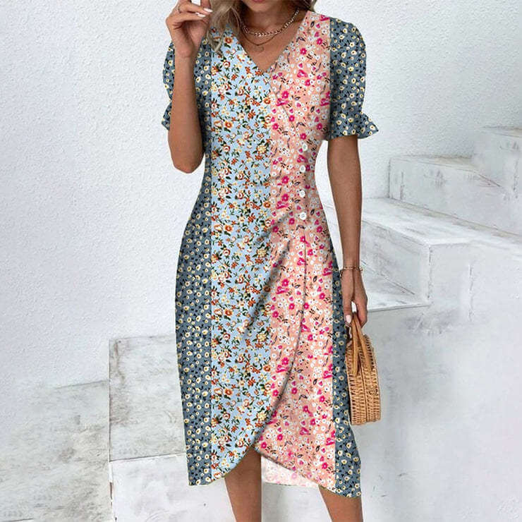 Sommerkleid für Frauen mit mehrfarbigem Muster