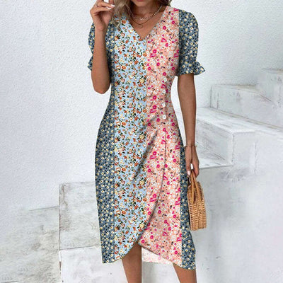 Sommerkleid für Frauen mit mehrfarbigem Muster