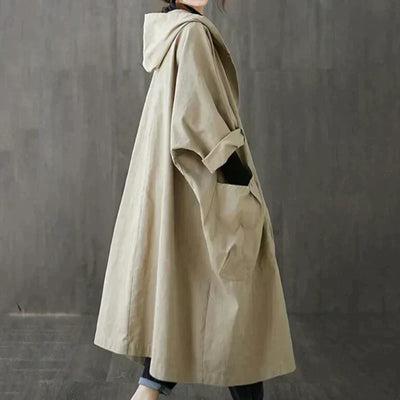 Klassischer übergroßer Trenchcoat mit Gürtel für Frauen