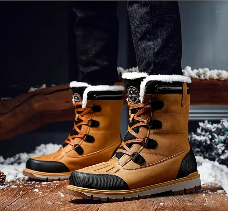 Herren-Winterstiefel – Warm gefütterte Schneestiefel mit rutschfester Sohle