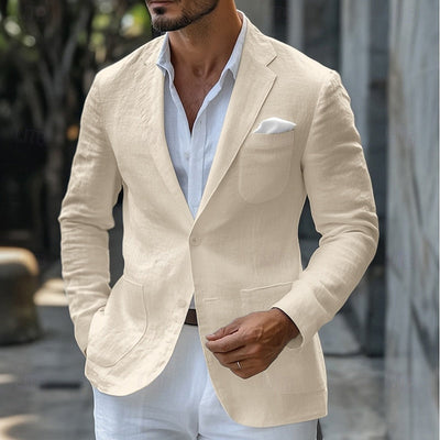 Sommerlicher natürliche Texturblazer für Herren – Leichter Tailored Fit