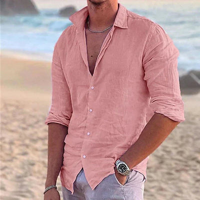 Herren natürliche Textur Langarmhemd – Frühling, Sommer