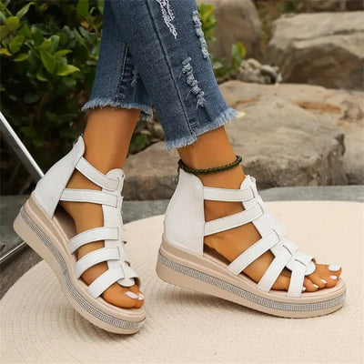 Elegante Keilabsatzsandalen mit Strass für Frauen