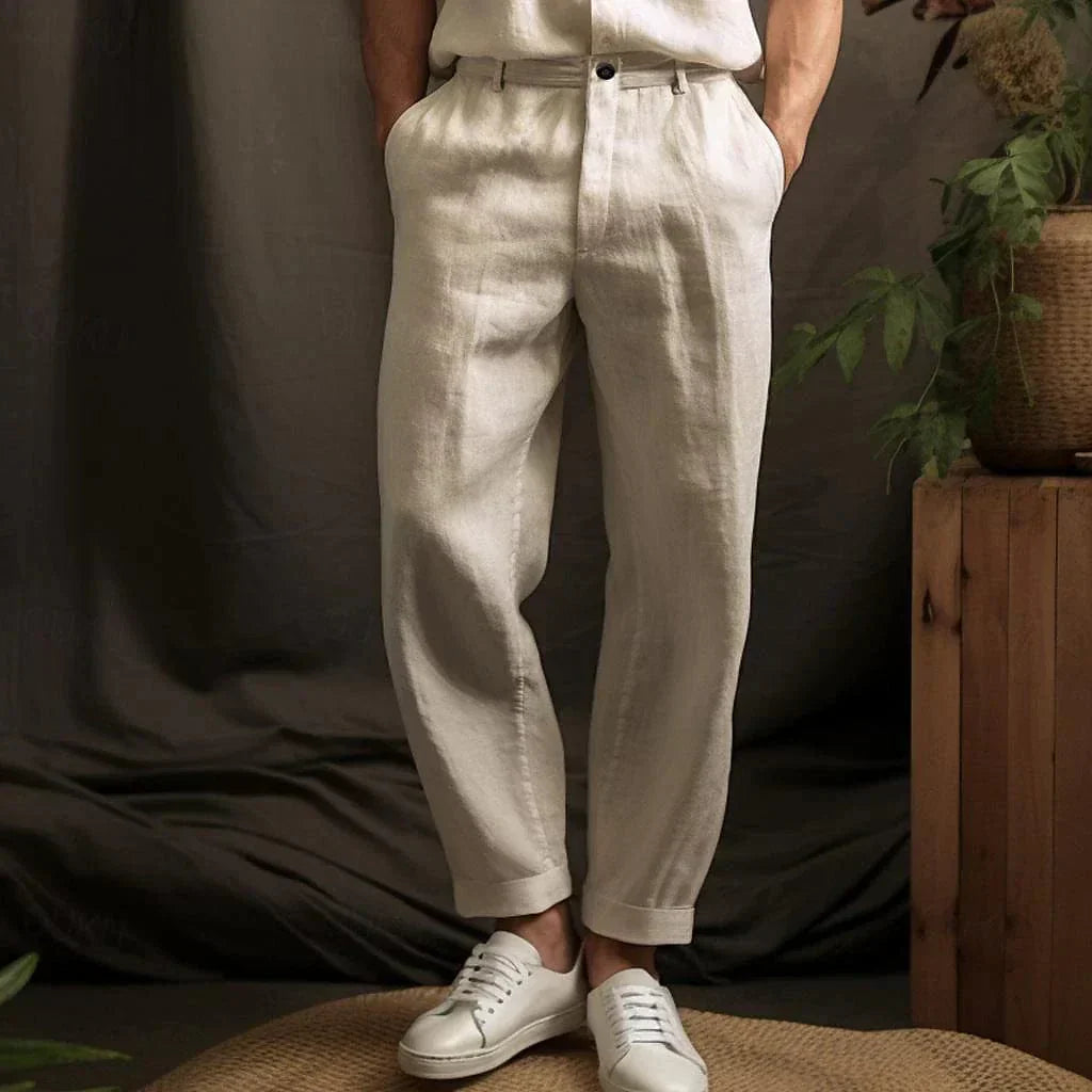 Paul&Marc｜Herrenhose aus natürliche Textur für den Sommer