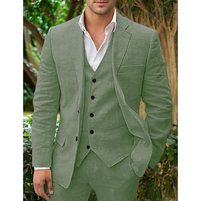 Herrenanzug aus natürliche Textur: Blazer, Weste und Hose