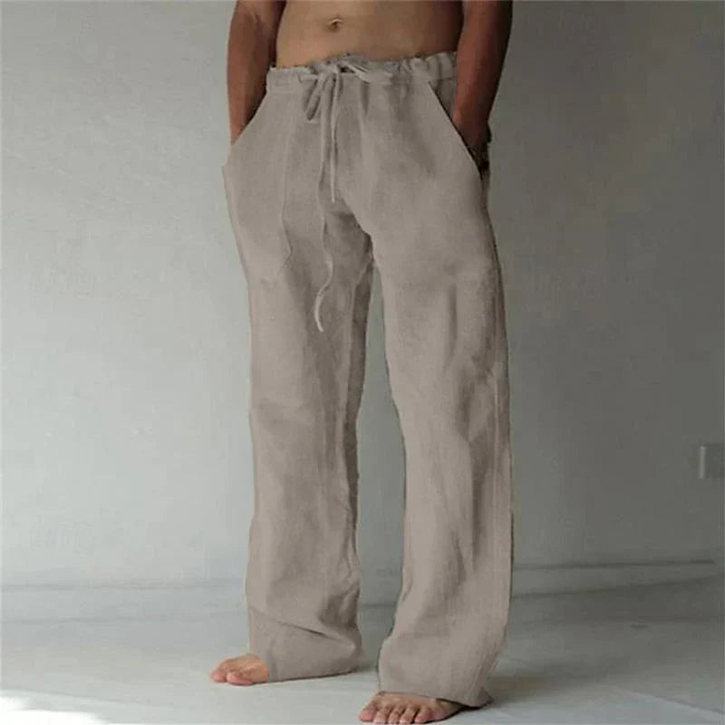 Arthur - Herrenhose aus natürliche Textur mit weitem Bein