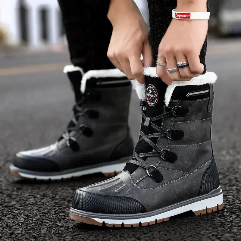 Herren-Winterstiefel – Warm gefütterte Schneestiefel mit rutschfester Sohle