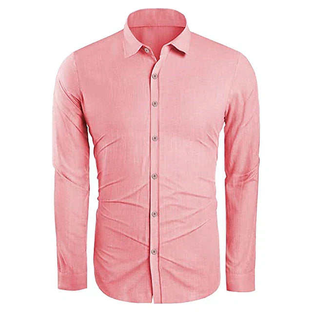 Herren natürliche Textur Langarmhemd – Frühling, Sommer