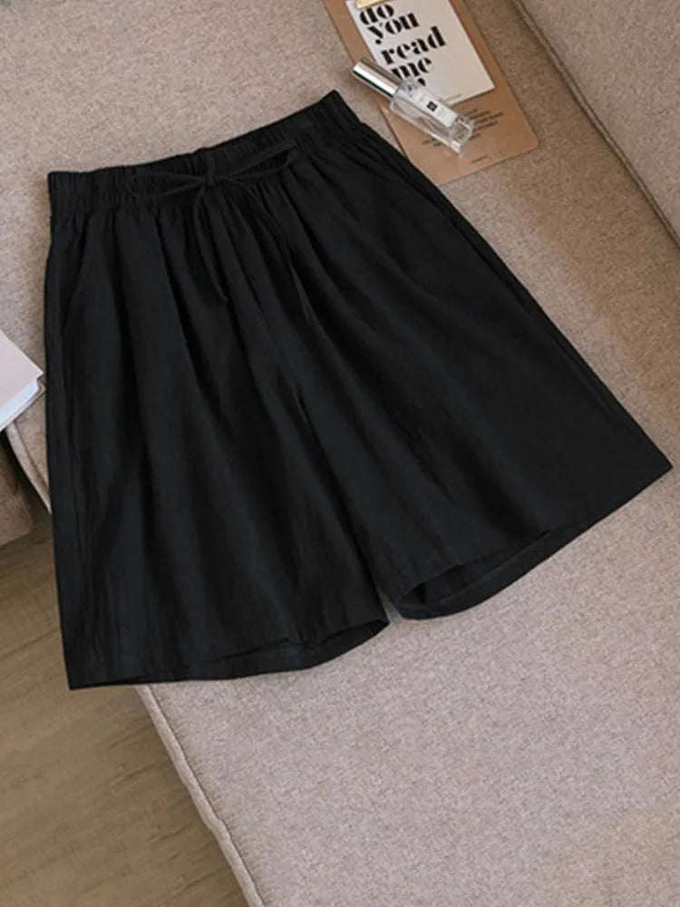 Klassische Baumwollshorts mit elastischem Bund