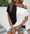 Asymmetrisches Colour-Blocking-T-Shirt für Damen – Komfort und Stil in einem