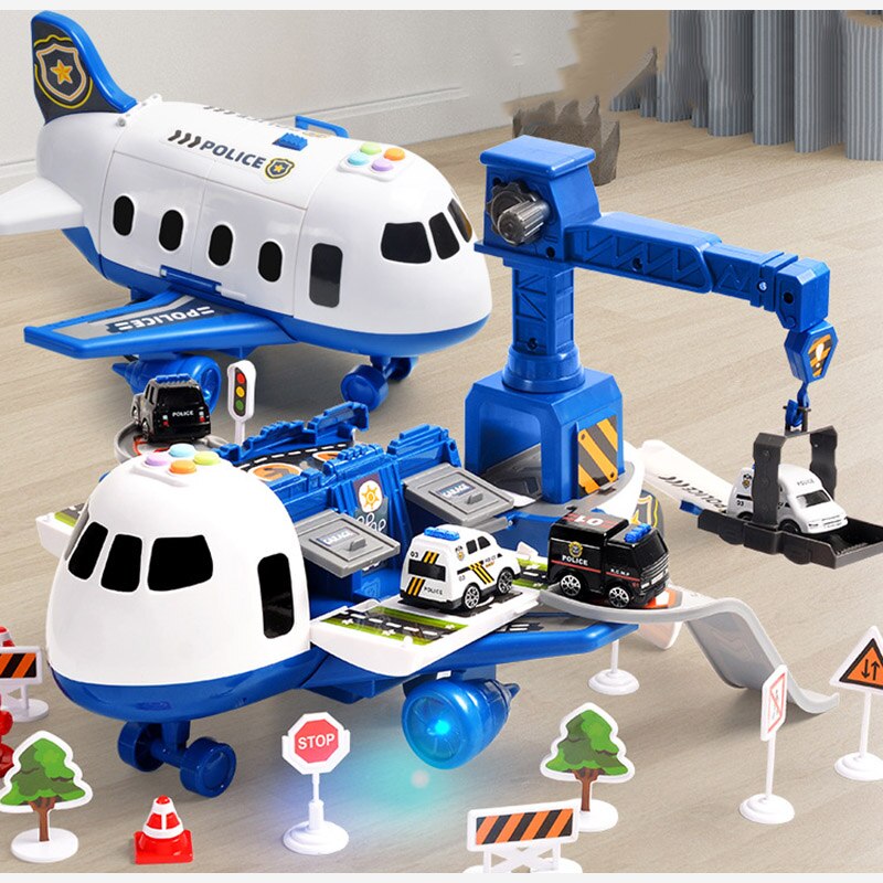 Großes Flugzeug-Spielset mit Baufahrzeugen
