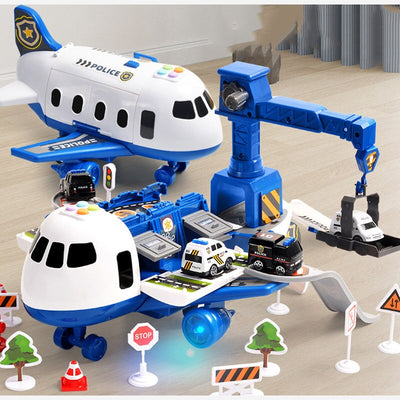 Großes Flugzeug-Spielset mit Baufahrzeugen