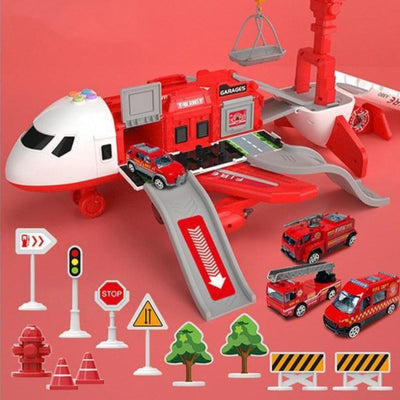 Großes Flugzeug-Spielset mit Baufahrzeugen