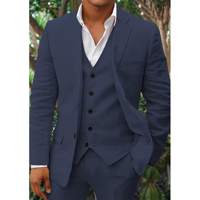 Herrenanzug aus natürliche Textur: Blazer, Weste und Hose