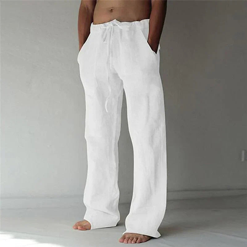 Arthur - Herrenhose aus natürliche Textur mit weitem Bein