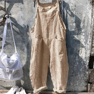 Vintage Gestreift Weiter Overall Für Damen | Ideal für den Sommer