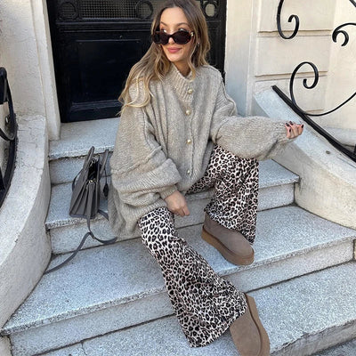 Zara - übergroße Strickjacke Frauen | Lange Strickjacke mit Knöpfen und lockerer Passform