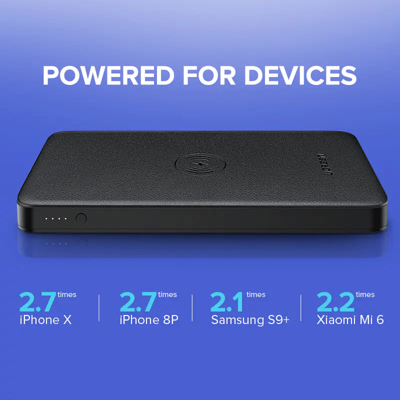 Kabellose Schnelllade-Powerbank - 10,000mAh Dual Output